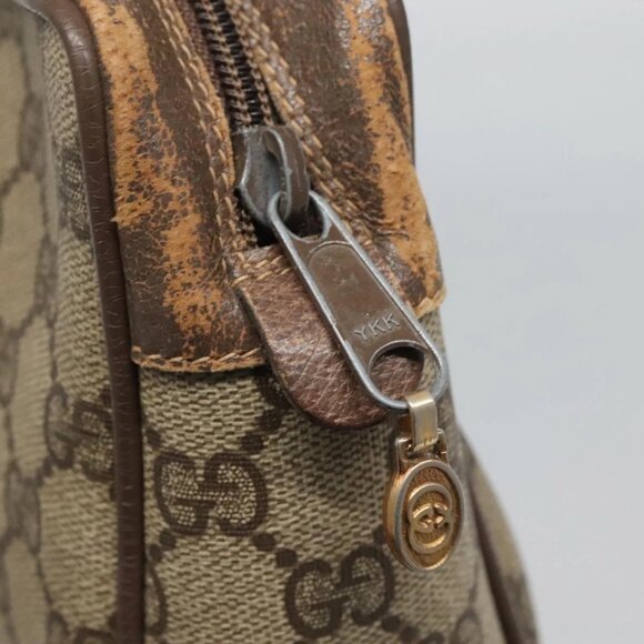 GUCCI GG Supreme Web Sherry Line Clutch Bag PVC Beige Red 56 01 012 Auth BA1131 - Picture 9 of 16